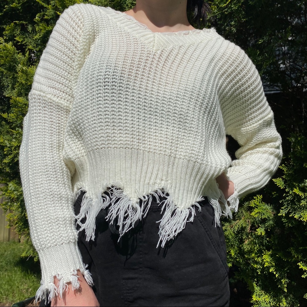 cozy white sweater